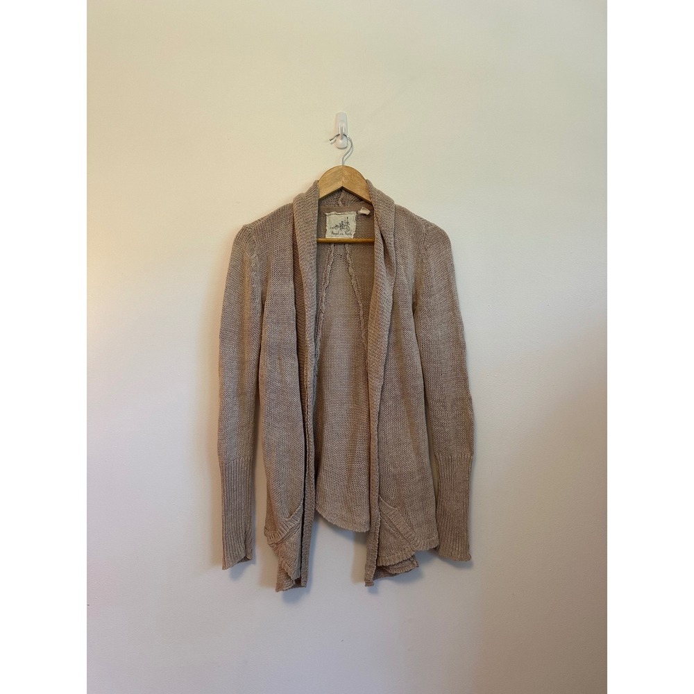 Angel of the North Tan Open Front Shawl Cardigan | Size Small